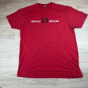 Service Brewing Gun Bunny Beer Red Mens T-Shirt Savannah, GA Size L
